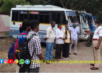 வாகன ஓட்டுனர்களுக்கு அறிவுரை வழங்கிய போக்குவரத்து காவல் ஆய்வாளர்