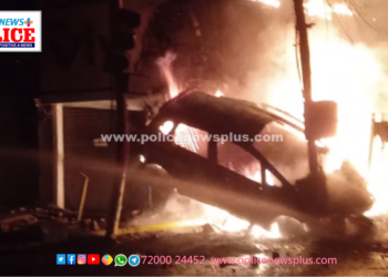 கார் சிக்னல் கம்பத்தில் மோதிய விபத்தில் 4 பேருக்கு காயம்