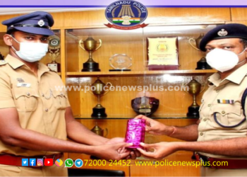 சிறப்பாக பணிபுரிந்து வரும் காவலருக்கு பாராட்டு.