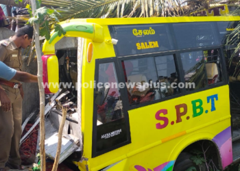 பேருந்து கவிழ்ந்து விபத்து