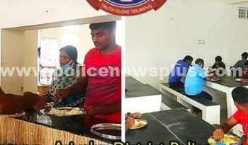 இலவசமாக உணவு வழங்கிய காவல் கண்காணிப்பாளர்