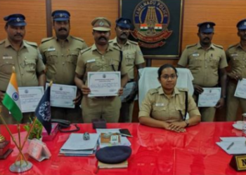 காவல் குழுவினருக்கு, எஸ்.பியின் பாராட்டு!