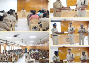 சிறப்பாக பணிபுரிந்து வரும் காவலர்கள்,காவல் கண்காணிப்பாளர் வெகுமதி வழங்கி பாராட்டு!