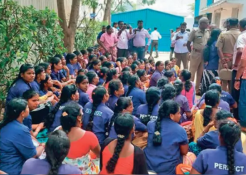 தொழிற்சாலையை முற்றுகையிட்டு ஊழியர்கள் போராட்டம்,  காவல்துறையினர்!