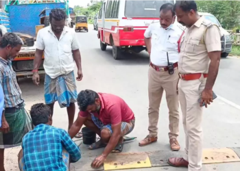 விபத்தை தடுக்க 20 இடங்களில், வேகத்தடை அமைக்கும் பணி!