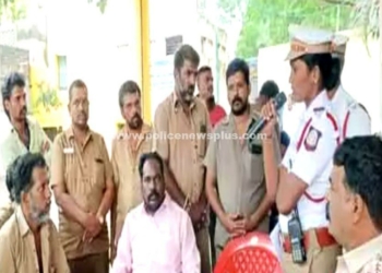 ஓட்டுநர்கள்  மற்றும் வியாபாரிகளுடன் காவல்துறையினர்!