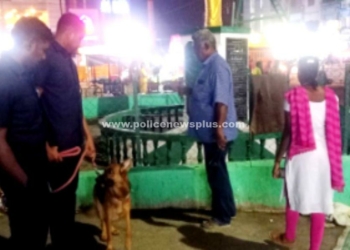 இரவில் மோப்பநாய் உடன் தீவிர சோதனை!