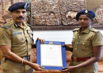 பெண் காவலரை நேரில் அழைத்து பாராட்டிய D.G.P