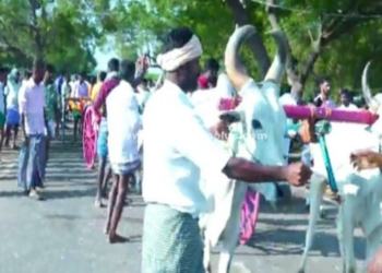 கிராம சிறப்பு விழாவில் காவல்துறையினர்