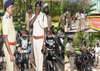 இருசக்கர வாகனங்கள் ஆய்வு மேற்கொண்ட காவல்துறை துணைத் தலைவர்