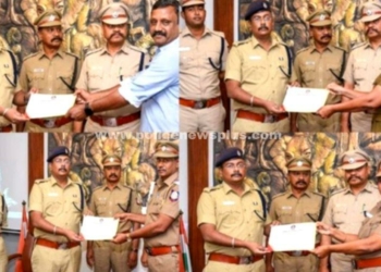 22  காவல்துறையினருக்கு சான்றிதழ் வழங்கி சிறப்பித்த S.P