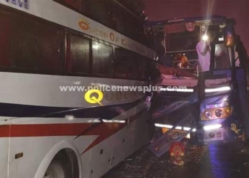 பேருந்துகள் நேருக்கு நேர் மோதி விபத்து