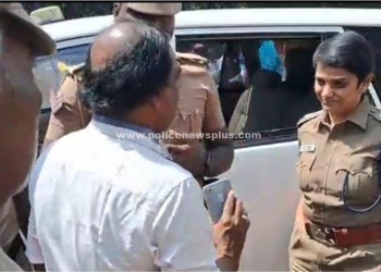 காவல்துறையுடன் வாக்குவாதத்தில் ஈடுப்பட்ட தமிழ்நாடு பத்திரிகையாளர் நலச்சங்க நிர்வாகி