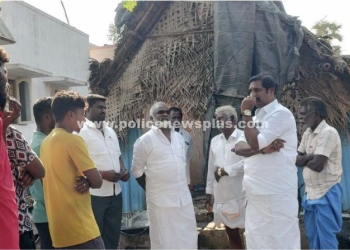 குடிசை வீடு தீப்பற்றி எரிந்து சேதம் எம்எல்ஏ நிதியுதவி