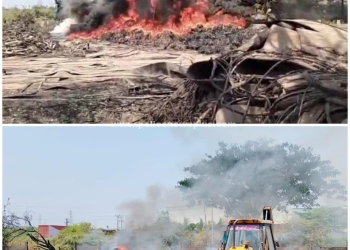 ரப்பர் தொழிற்சாலையில் பயங்கர தீ விபத்து