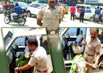 காவல் ஆய்வாளரின் மனிதாபிமானமிக்க செயலை பாராட்டிய பொதுமக்கள்