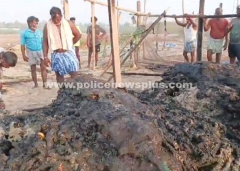 மீனவர்களின் வலைகள் வைக்கப்படும் இடத்தில் தீ விபத்து