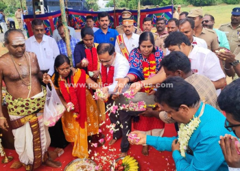புதிய மாவட்ட காவல் அலுவலகம் கட்டுவதற்கு பூமி பூஜை