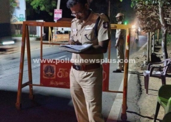 சோதனைச்சாவடியில் திடீர் ஆய்வு செய்த S.P