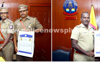 பதக்கங்களை பெற்ற சிறப்பு காவல் உதவி ஆய்வாளர்கள்