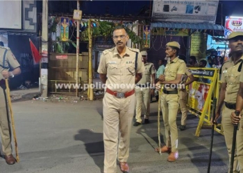 பாதுகாப்பு பணியை ஆய்வு செய்த S.P