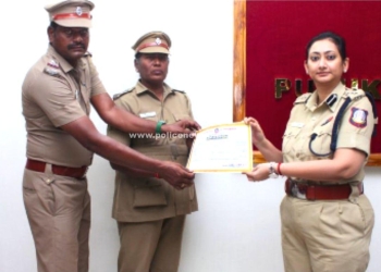 காவல் அதிகாரிகரிகளை பாராட்டிய எஸ்.பி