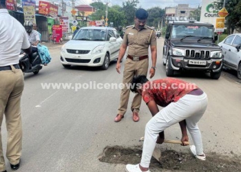 காவல் ஆய்வாளருக்கு நன்றி தெரிவித்த மக்கள்