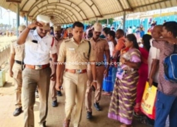 திருவிழாவை முன்னிட்டு பாதுகாப்பு குறித்து எஸ்.பி ஆய்வு