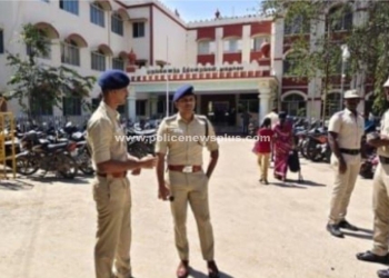 காவல்துறையினரின் பாதுகாப்பு பணிகளை ஆய்வு செய்த எஸ்.பி