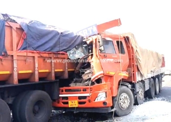 லாரி மோதிய விபத்தில் ஓட்டுநர் உயிரிழப்பு