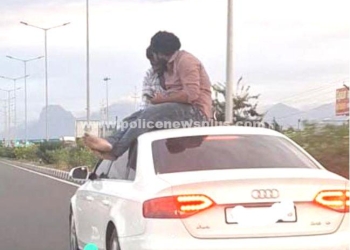 ஆபத்தான முறையில் பயணம் மேற்கொண்ட இருவர் கைது