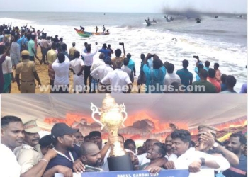 பழவேற்காடு கடலில் படகு போட்டி