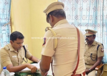 காவல் நிலையத்தில் ஆய்வு செய்த எஸ்.பி