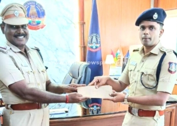 காவல்துறையினருக்கு கல்வி உதவித்தொகை வழங்கிய எஸ்.பி