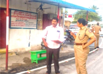 சோதனை சாவடியை ஆய்வு செய்த எஸ்.பி