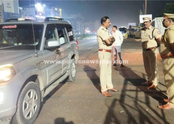 பாதுகாப்பு பணியினை பார்வையிட்ட எஸ்.பி